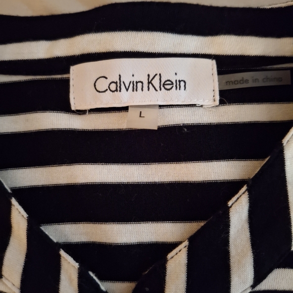 Calvin Klein Women's Black And White Casual Striped Top - Picture 5 of 9